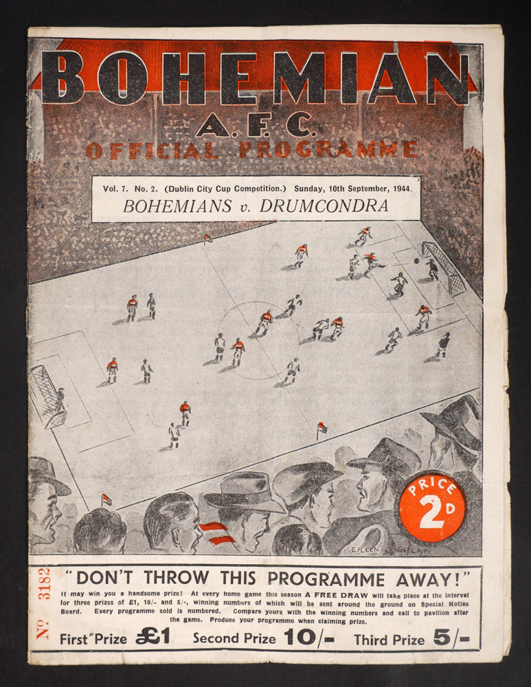 Football, 1944-1945 season, Bohemian AFC, programmes. at Whyte's Auctions