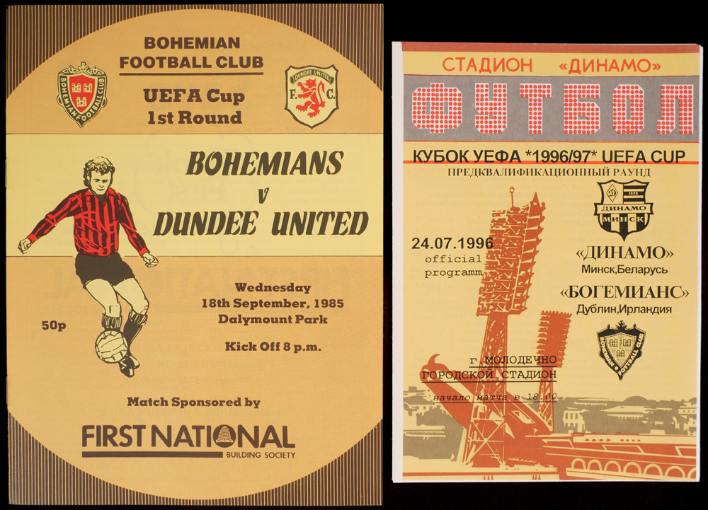 Football 1952-1995 Bohemians European matches and friendlies v. overseas teams. at Whyte's Auctions