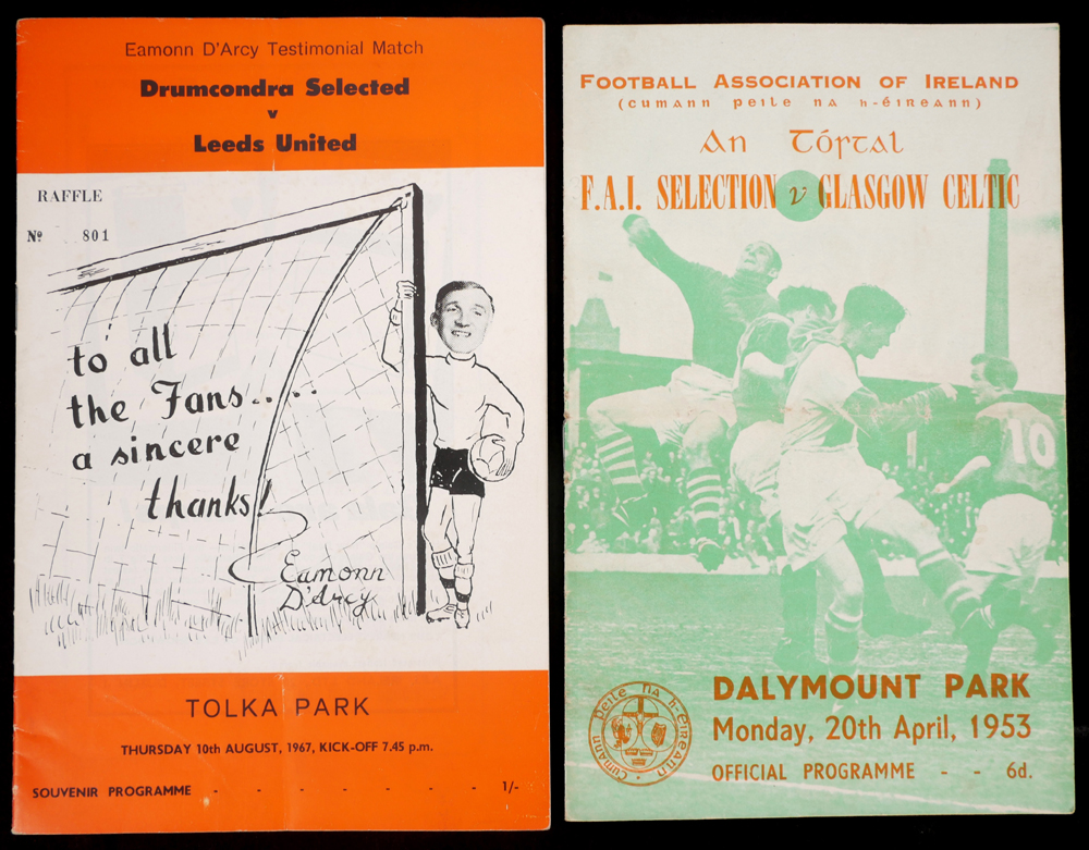 Football 1949-1964 Irish clubs v. UK clubs, testaimonials and friendlies. at Whyte's Auctions