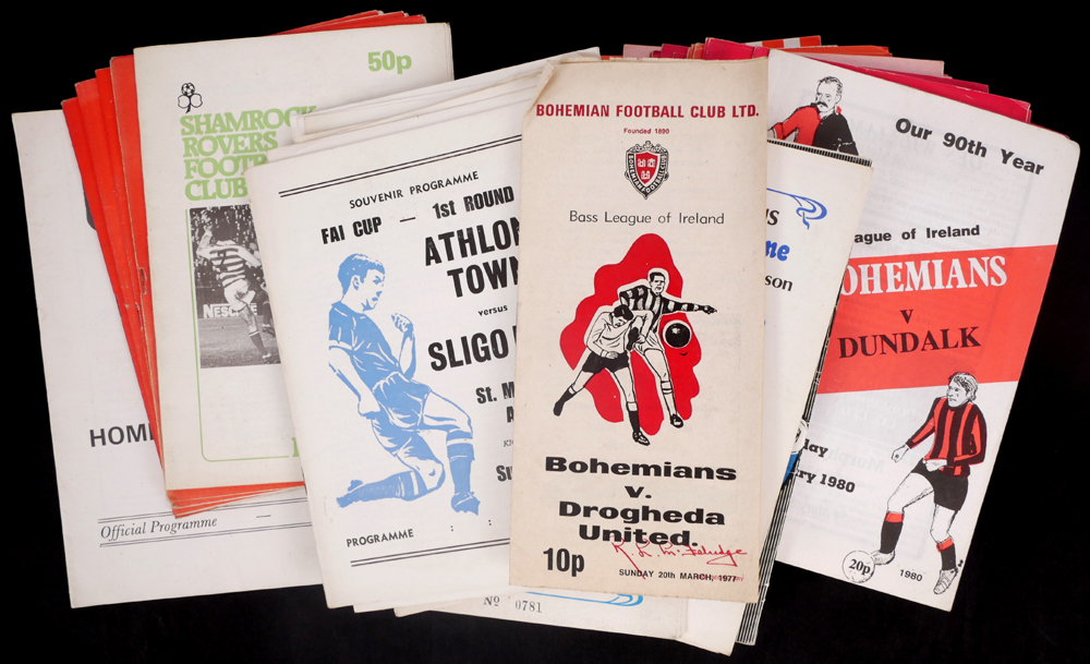 Football 1980s Irish clubs' programmes. at Whyte's Auctions