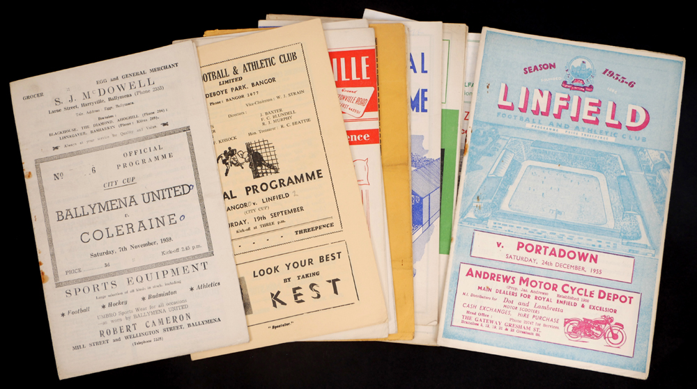 Football 1950s Northern Ireland clubs' programmes. at Whyte's Auctions