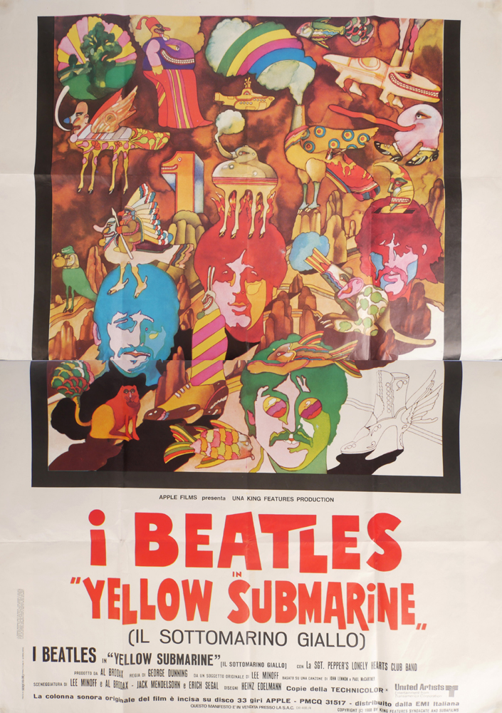 The Beatles, Yellow Submarine cinema poster at Whyte's Auctions