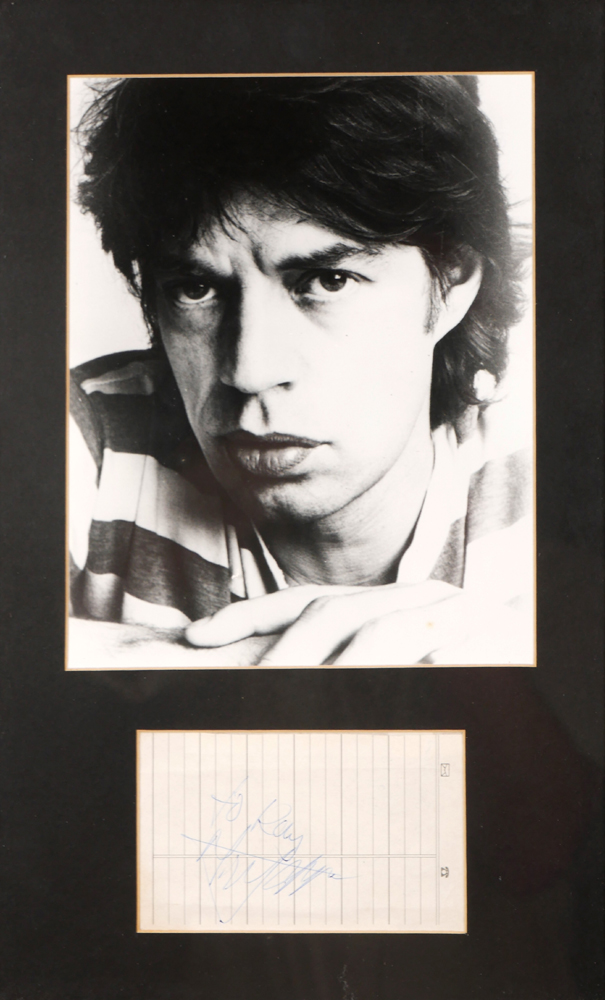Mick Jagger, autograph signature. at Whyte's Auctions