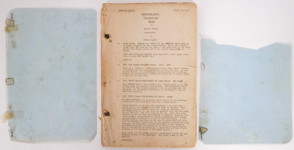 The Quiet Man, shooting script. at Whyte's Auctions