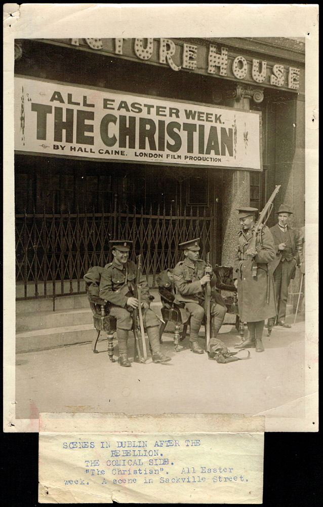 1916 Rising, photograph of troops outside 'The Picture House' cinema, Sackville Street. at Whyte's Auctions