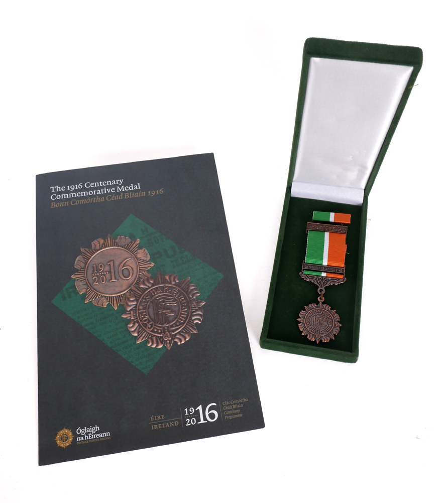 2016, 1916 Centenary Commemorative Medal issued to members of the Defence Forces. at Whyte's Auctions