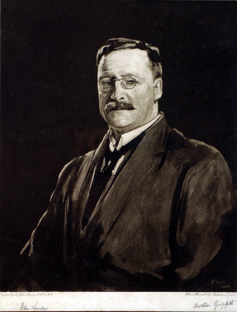 1921: Arthur Griffith, Sir John Lavery lithograph print, signed by both. at Whyte's Auctions