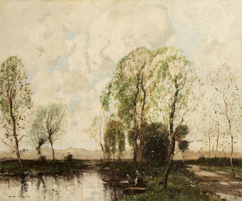 BOATING ON A CANAL by William Alfred Gibson sold for �2,900 at Whyte's Auctions