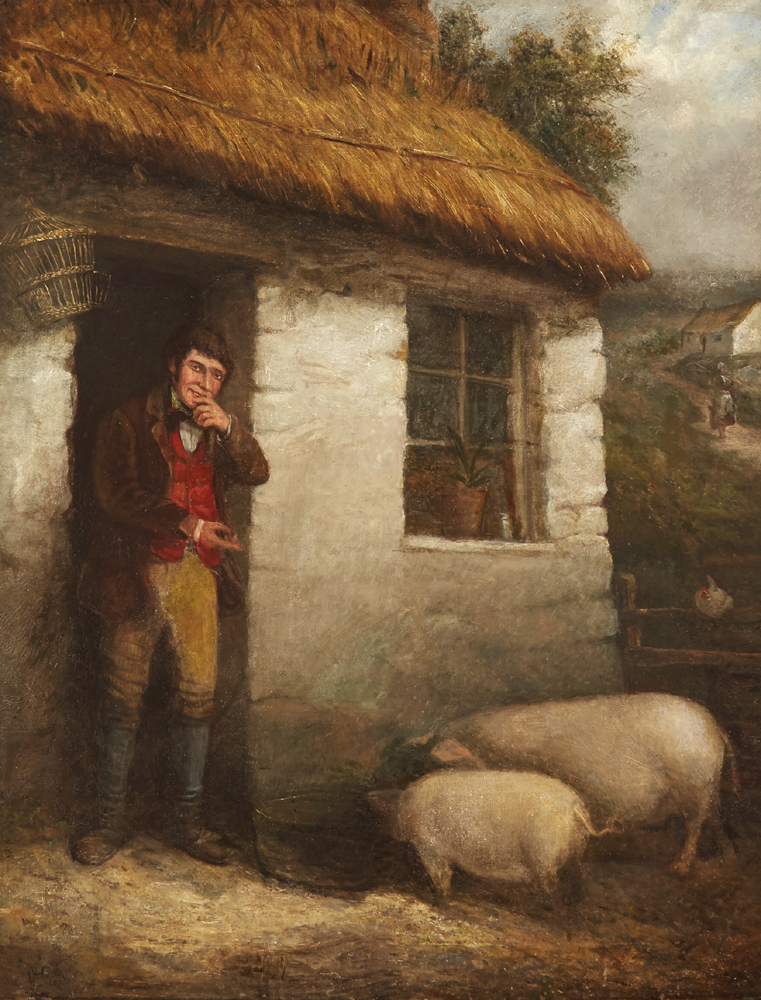 AT THE COTTAGE DOOR by Charles Henry Cook (1830-1906) at Whyte's Auctions