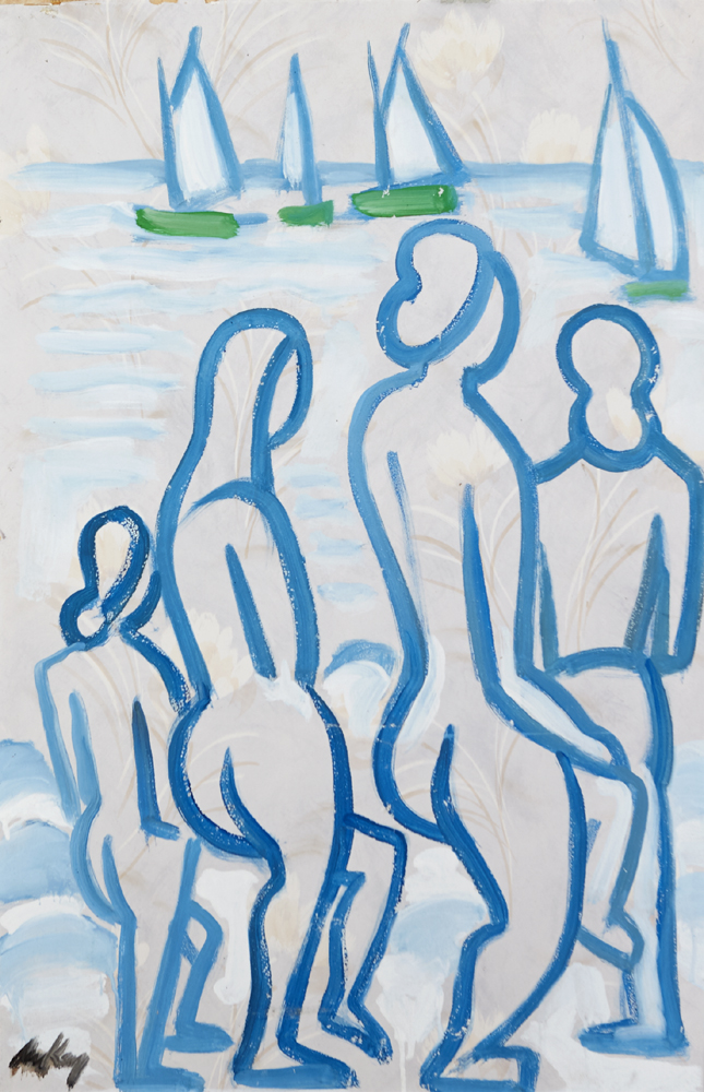 BATHERS WITH SAILBOATS by Markey Robinson (1918-1999) at Whyte's Auctions