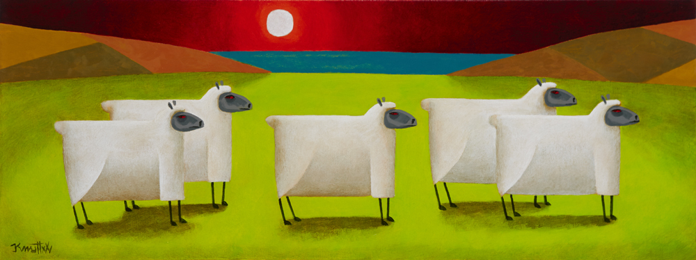 FIVE SHEEP by Graham Knuttel (b.1954) at Whyte's Auctions