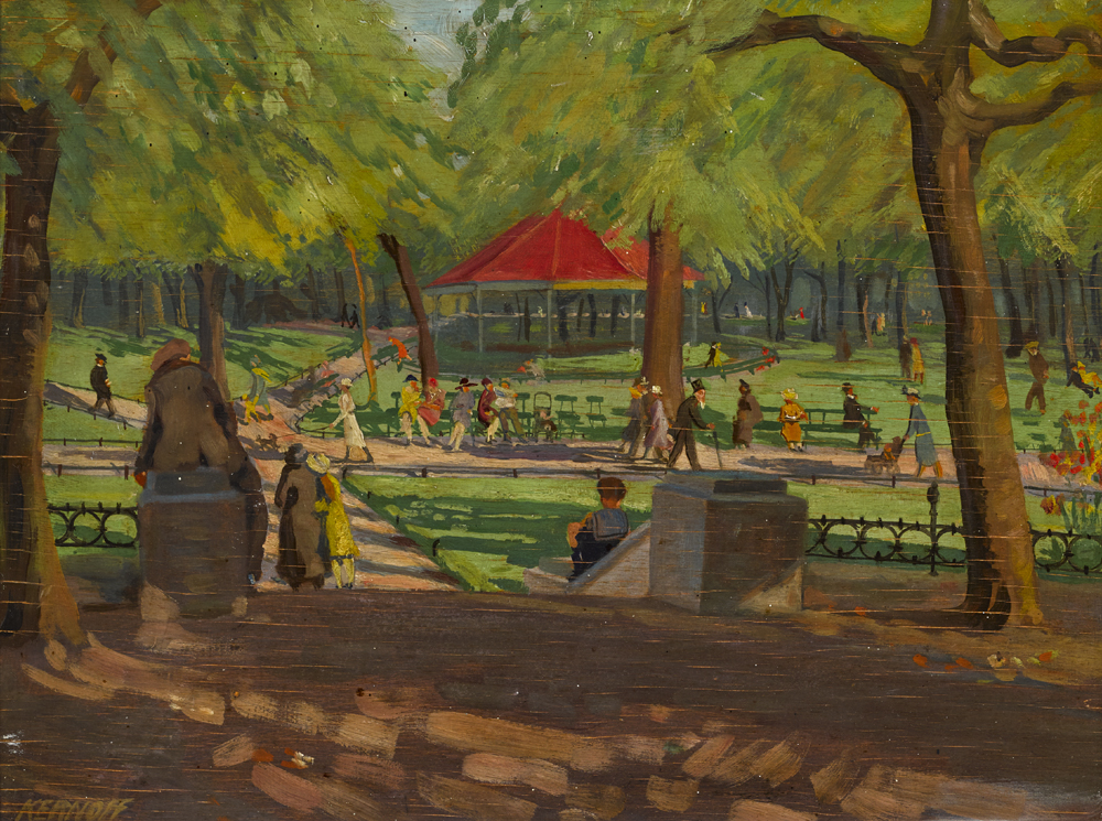 BANDSTAND, PHOENIX PARK, DUBLIN by Harry Kernoff sold for �4,600 at Whyte's Auctions