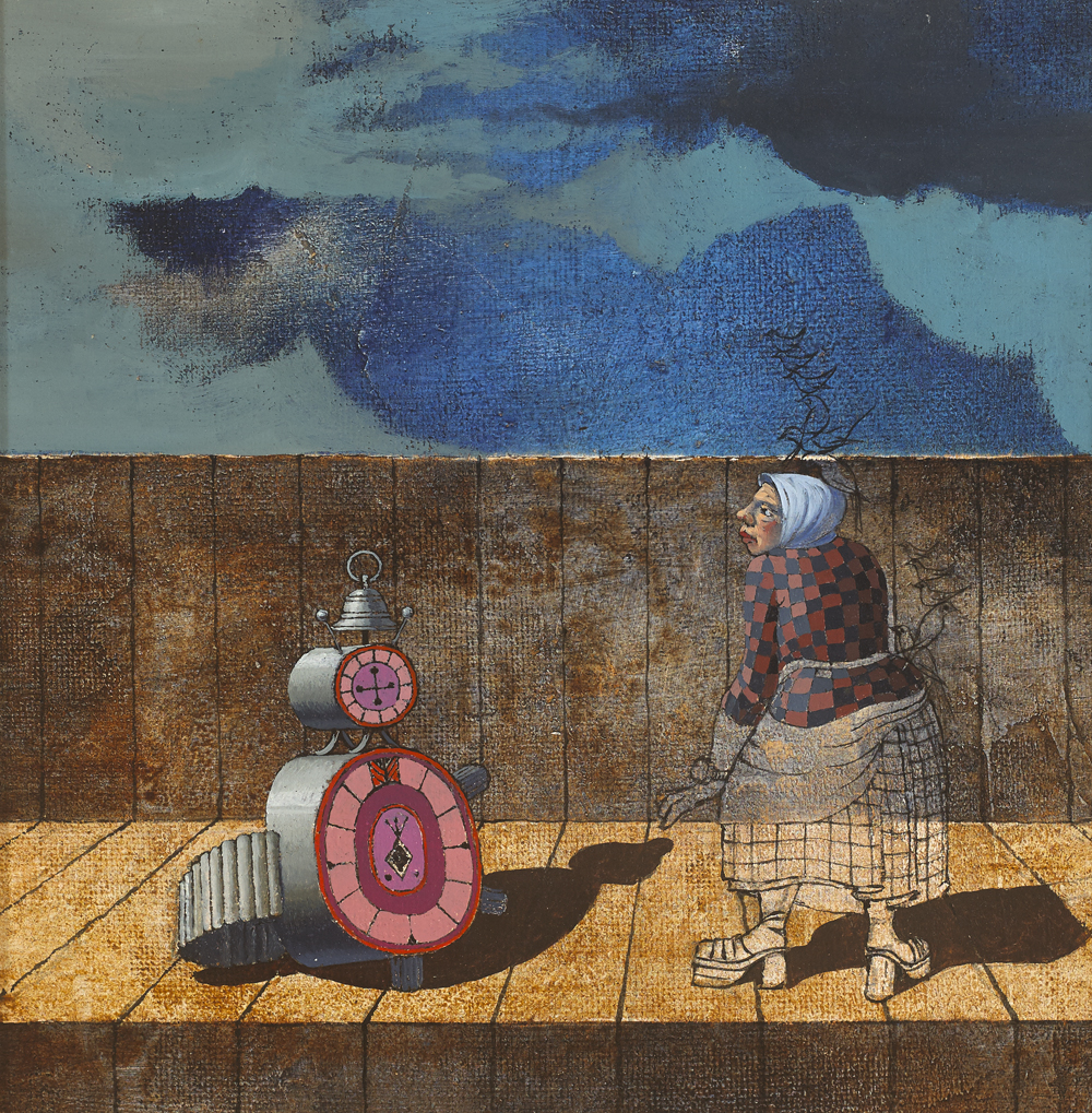 OLD WOMAN AND CLOCK by Colin Middleton MBE RHA (1910-1983) MBE RHA (1910-1983) at Whyte's Auctions