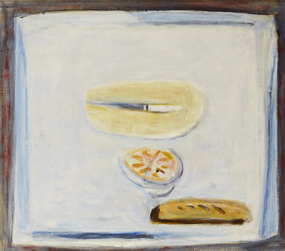 STILL LIFE (TABLE WITH BREAD AND FRUIT), 1975 by Patrick Collins HRHA (1910-1994) HRHA (1910-1994) at Whyte's Auctions