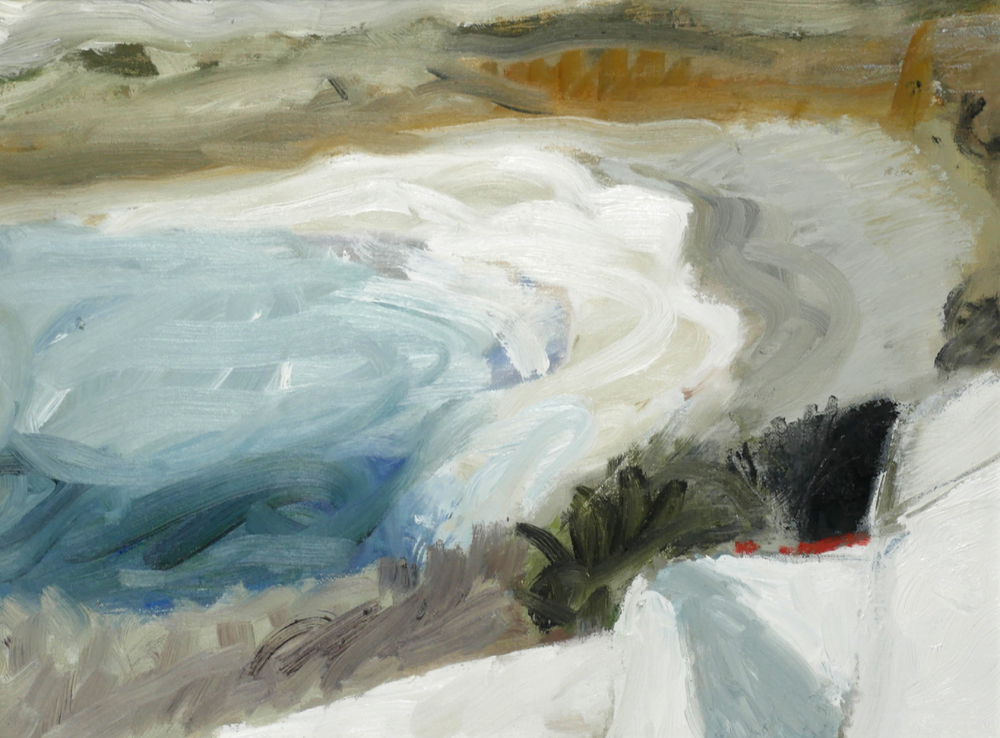 WHITE BUILDINGS AND BEACH, CORNWALL, 2001 by Clive Blackmore (b.1940) at Whyte's Auctions