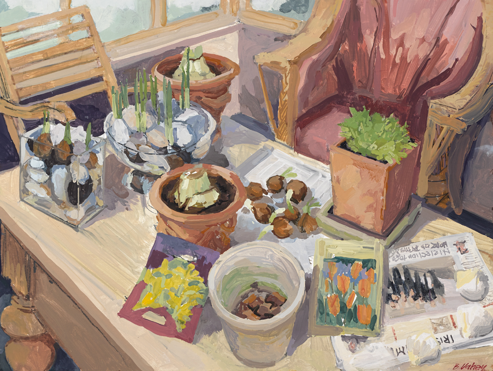 POTTING BULBS, OCTOBER by Brian Vahey (b.1956) at Whyte's Auctions