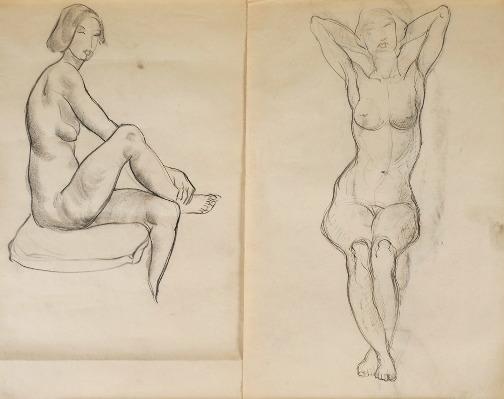 LIFE DRAWINGS (A SET OF SIX) by Abrasha Lozoff sold for �45 at Whyte's Auctions