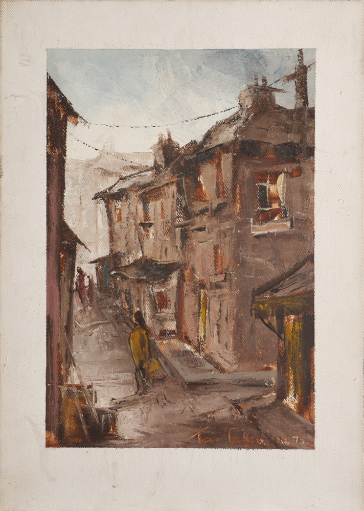 STREET SCENE WITH FIGURE, 1975 by Tom Cullen (1934-2001) at Whyte's Auctions