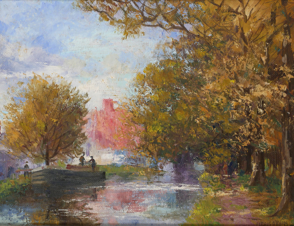 CANAL, HERBERT PLACE, DUBLIN by Fergus O'Ryan RHA (1911-1989) at Whyte's Auctions