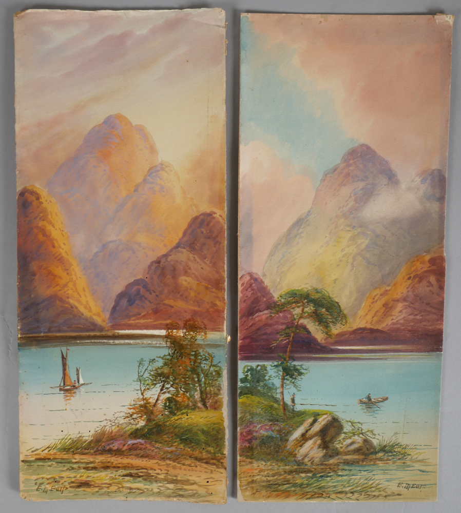 LAKE SCENES (A PAIR) AND SIX WATERCOLOURS BY OTHER ARTISTS by Edwin Earp (1851-1945) at Whyte's Auctions