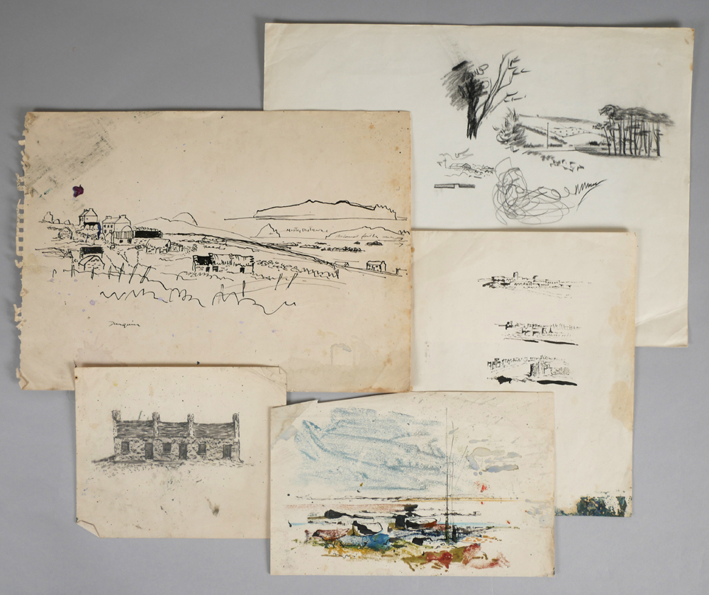 STUDY FOR DUNQUIN and FOUR OTHER LANDSCAPE STUDIES by Daniel O'Neill (1920-1974) at Whyte's Auctions