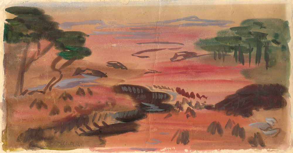 LANDSCAPE, 1941 by Mainie Jellett sold for 1,600 at Whyte's Auctions