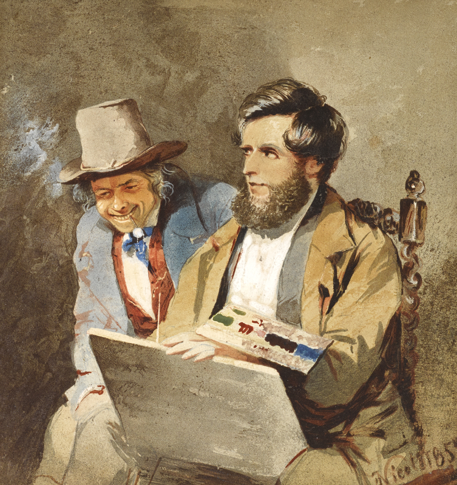 SELF PORTRAIT WITH A RUSTIC COMPANION, 1855 by Erskine Nicol sold for 1,200 at Whyte's Auctions