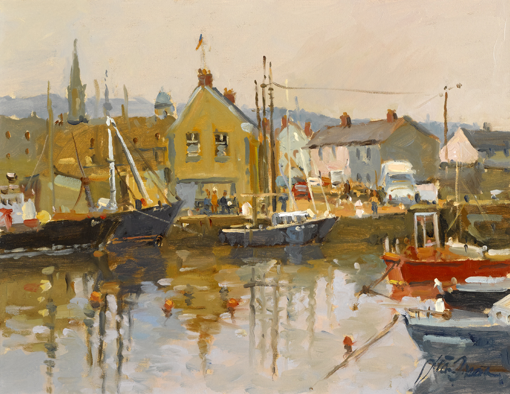 MORNING MIST, ARKLOW HARBOUR, COUNTY WICKLOW, 2001 by Liam Treacy (1934-2004) at Whyte's Auctions
