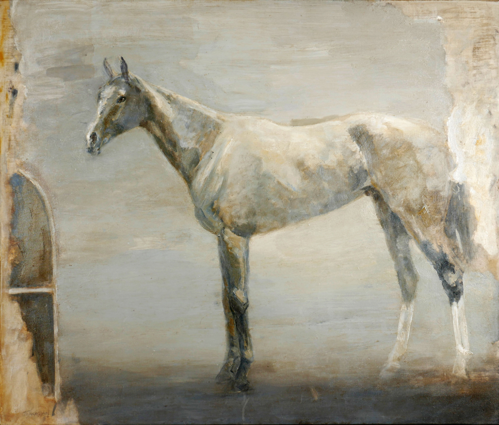 GREY HORSE IN A STABLE by Basil Blackshaw HRHA RUA (1932-2016) at Whyte's Auctions