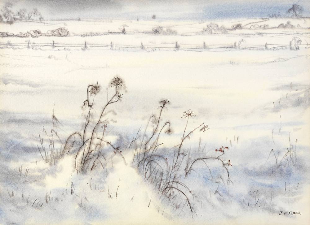 WAYSIDE IN WINTER, 1980 by James Hall Flack sold for �320 at Whyte's Auctions
