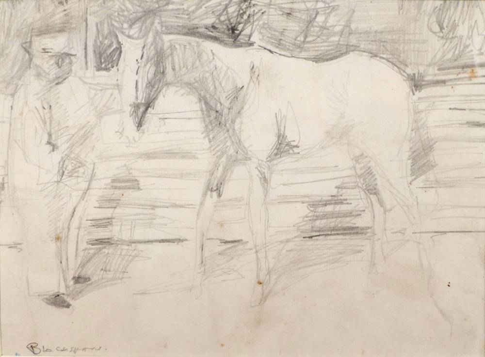 FIGURE AND HORSE by Basil Blackshaw HRHA RUA (1932-2016) at Whyte's Auctions