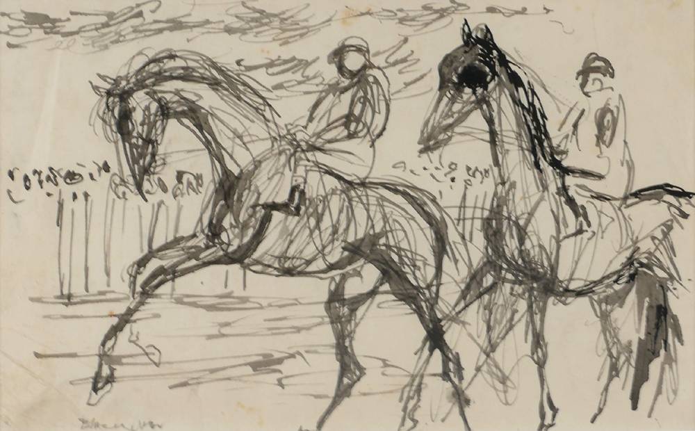 HORSES RACING by Basil Blackshaw HRHA RUA (1932-2016) at Whyte's Auctions