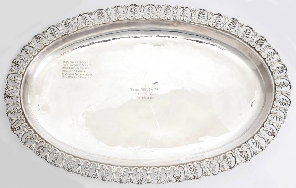 Egyptian-silver oval tray. at Whyte's Auctions