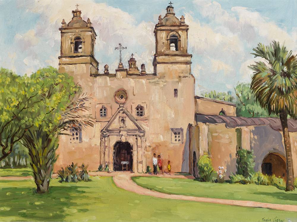 MISSION CONCEPCION, SAN ANTONIO, TEXAS by Robert Taylor Carson HRUA (1919-2008) at Whyte's Auctions