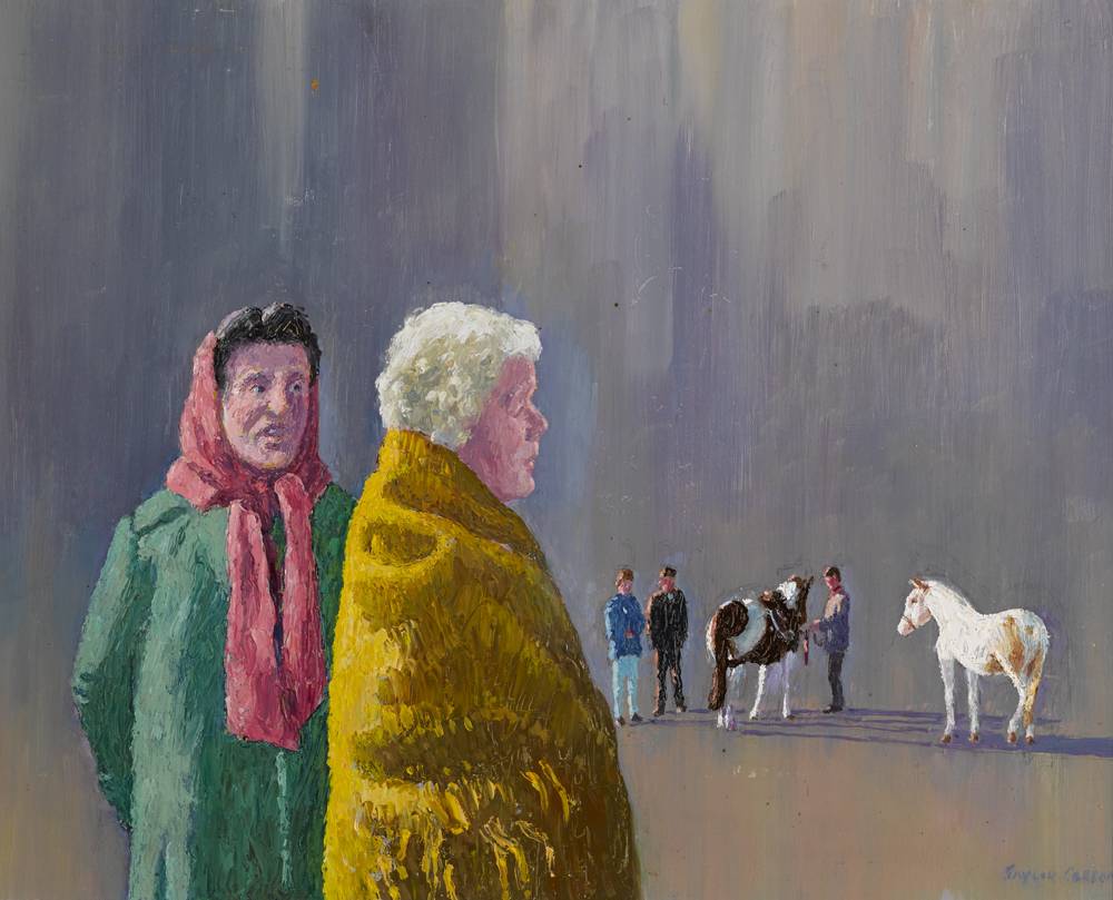 CONNEMARA WOMAN ADMIRING THE PONIES, 1999 by Robert Taylor Carson HRUA (1919-2008) at Whyte's Auctions