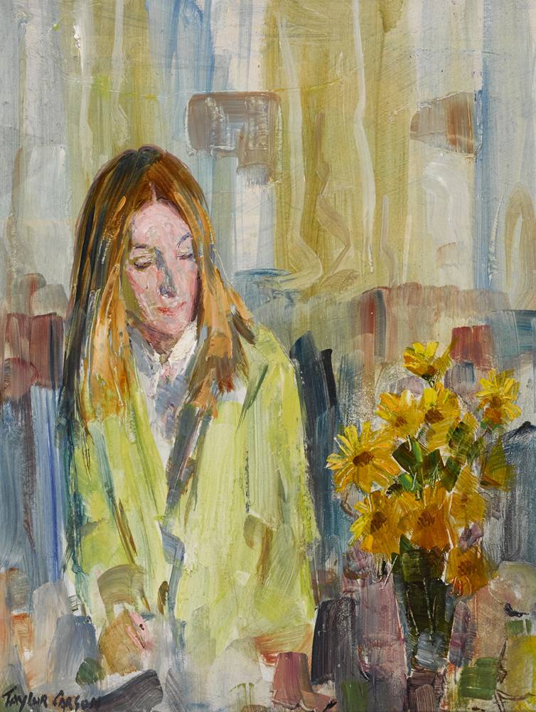 WOMAN WITH FLOWERS by Robert Taylor Carson HRUA (1919-2008) at Whyte's Auctions
