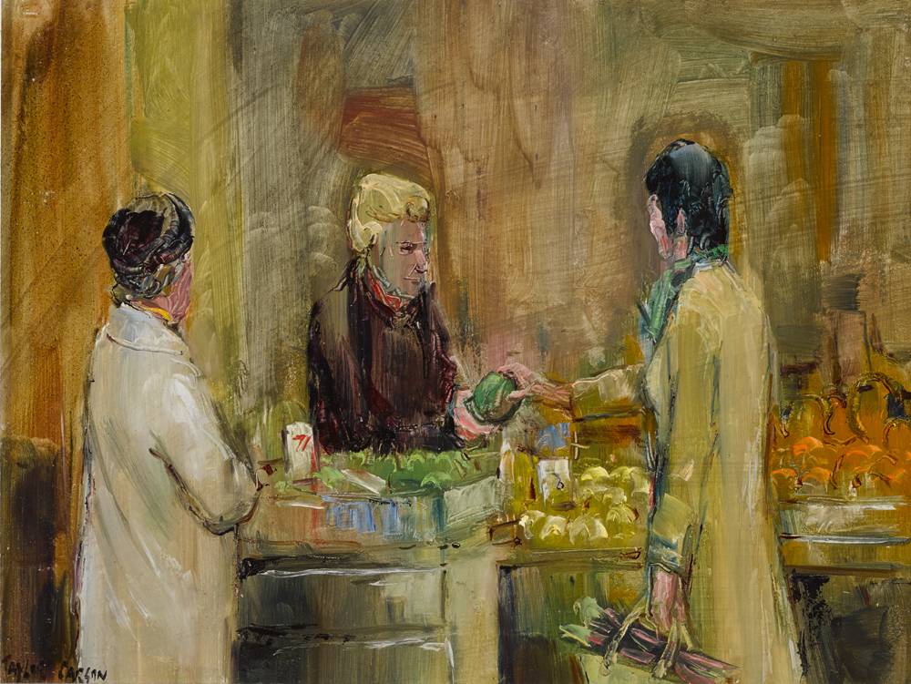 THE FRUIT STALL, 1974 by Robert Taylor Carson HRUA (1919-2008) at Whyte's Auctions