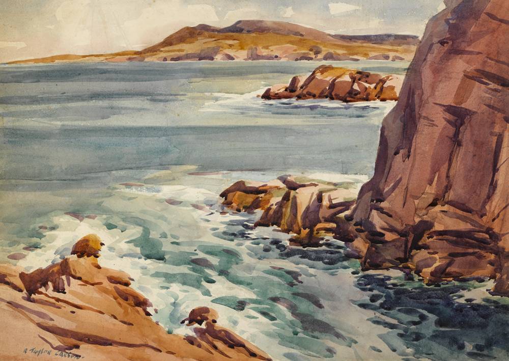 BREAGHY HEAD, SHEEPHAVEN BAY, COUNTY DONEGAL by Robert Taylor Carson HRUA (1919-2008) at Whyte's Auctions