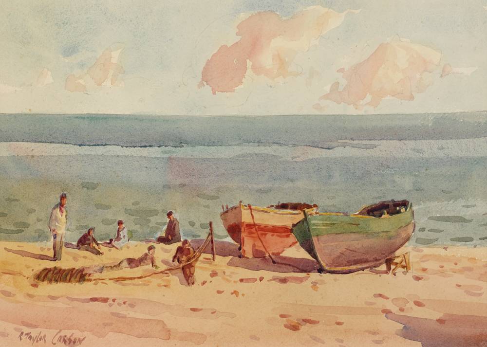FISHERMEN'S GOSSIP, COSTA DEL SOL by Robert Taylor Carson sold for 190 at Whyte's Auctions