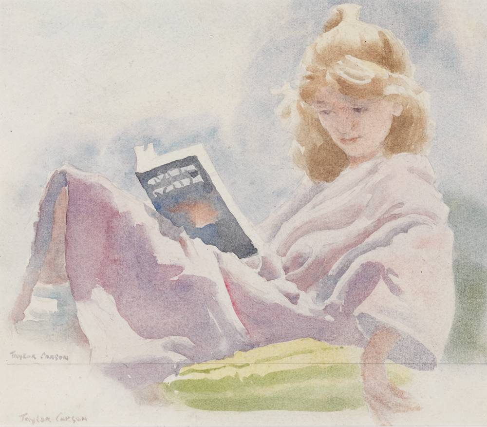 GIRL READING by Robert Taylor Carson sold for 210 at Whyte's Auctions