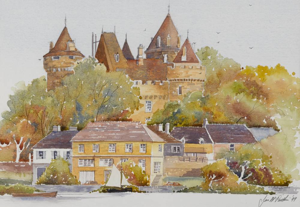CASTLE BY A RIVER, 1999 by Jim McPartlin  at Whyte's Auctions