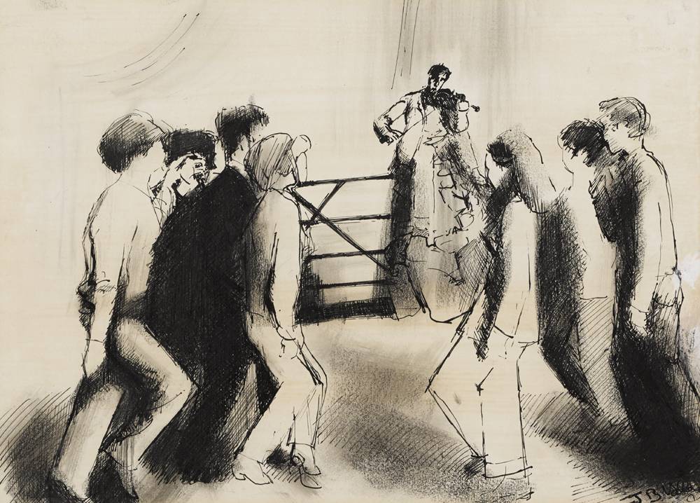 FIDDLER AND DANCERS by John B. Vallely (b.1941) at Whyte's Auctions