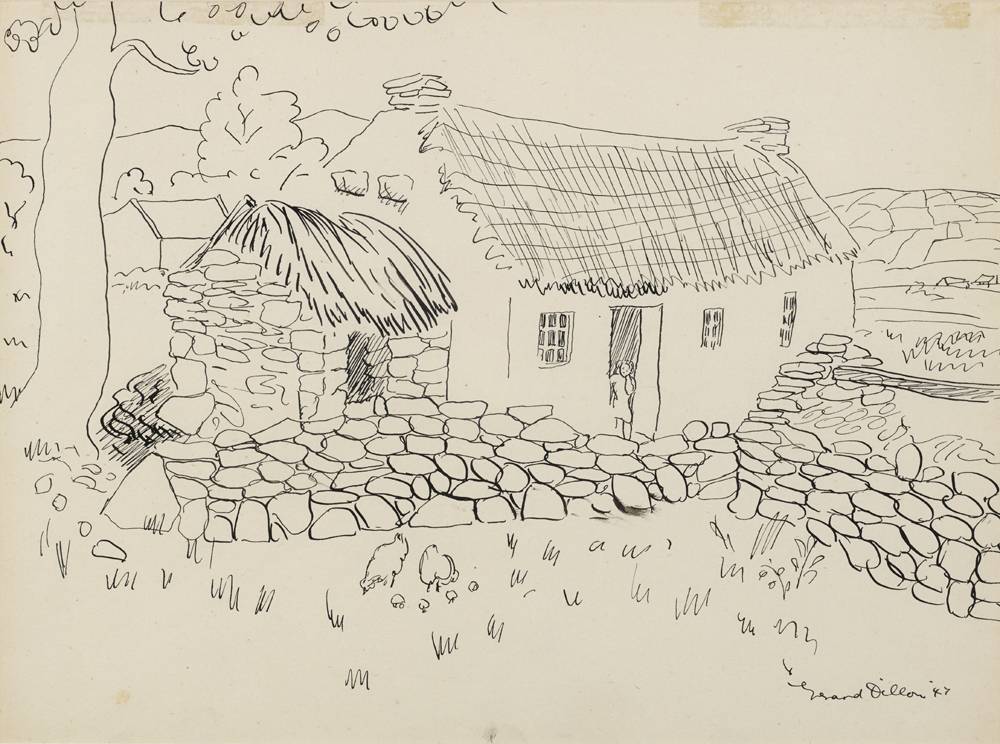 COTTAGE WITH CHILD AT DOOR, 1947 by Gerard Dillon (1916-1971) at Whyte's Auctions