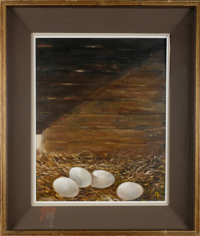 STILL LIFE WITH EGGS by Marjorie Fitzgibbon HRHA (b.1930) at Whyte's Auctions
