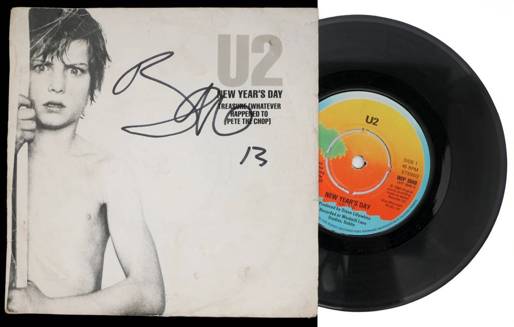 U2, New Year's Day, signed by Bono. at Whyte's Auctions