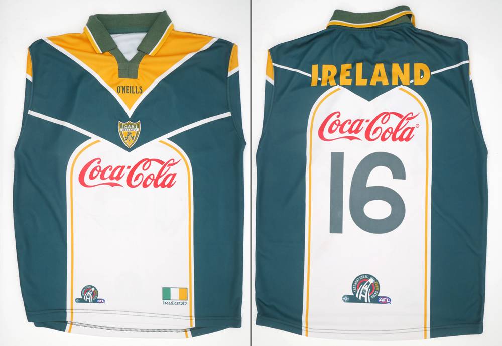 GAA 2003 Irish Inrernational Rules jersey issued to Kevin Hughes, Tyrone. at Whyte's Auctions