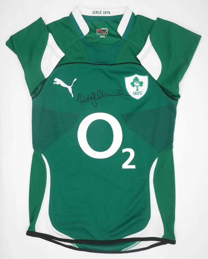 Rugby 2010 Irish international rugby jersey, match worn by Paddy Wallace. at Whyte's Auctions