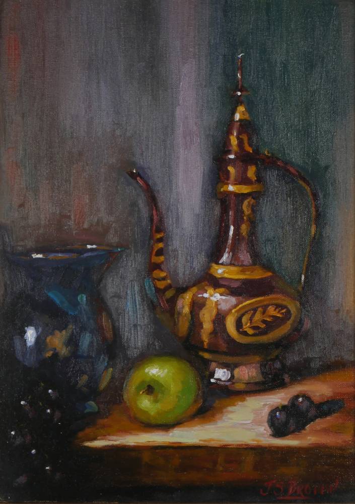 STILL LIFE WITH FRUIT AND CERAMICS by James S. Brohan (b.1952) at Whyte's Auctions