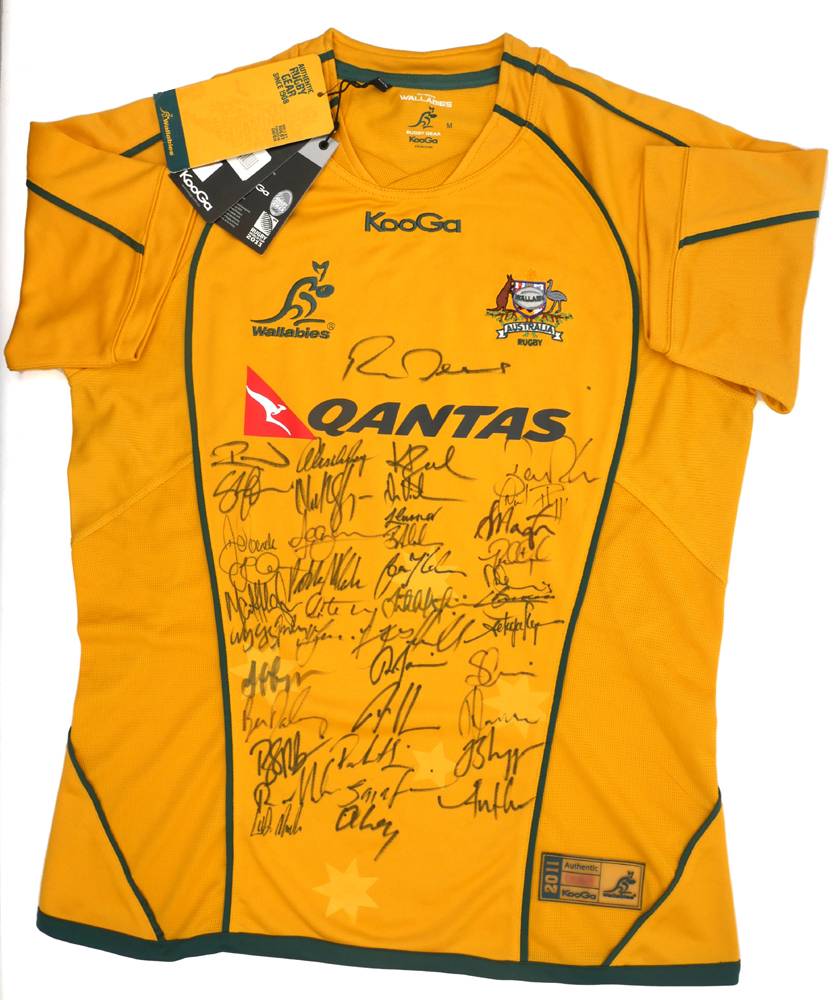 Rugby, 2011 Australian international rugby jersey, signed by the squad. at Whyte's Auctions