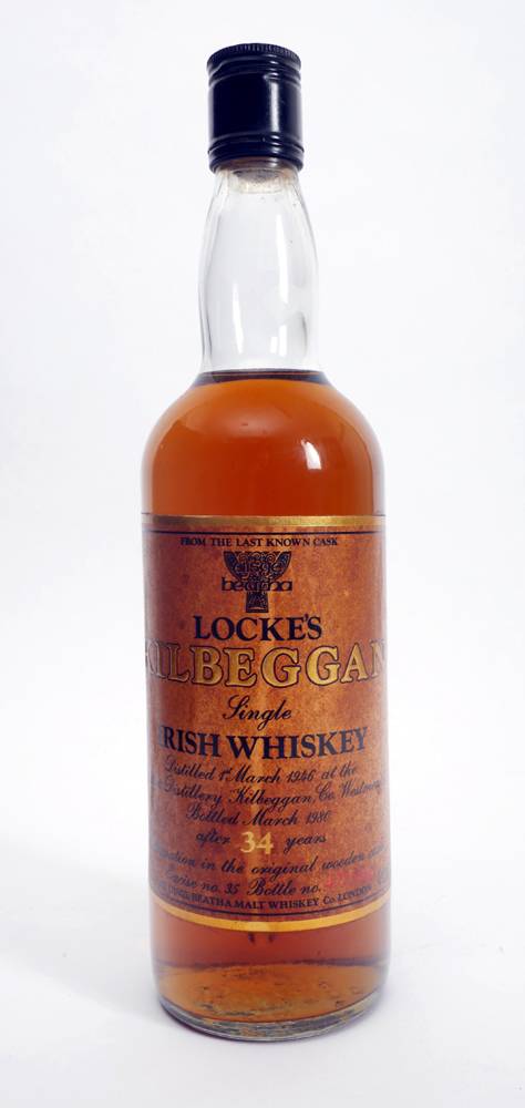 Locke's Kilbeggan Single Malt Irish Whiskey, 1946, one bottle. at Whyte's Auctions